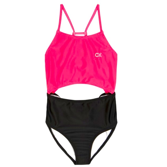 Color block Girls XL cutout racer back swimsuit - Picture 1 of 5